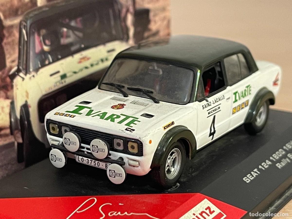 Coches a escala: Coche SEAT 124 1800 16V 1982 Rally Santa Teresa #4 Carlos Sainz Collection 1:43 die-cast ixo altaya