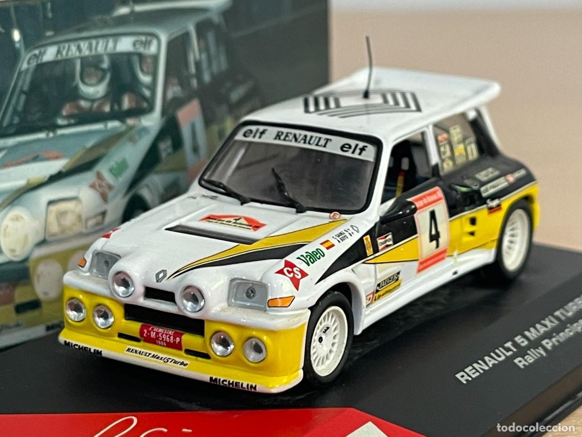 Coches a escala: Coche RENAULT 5 Maxi Turbo 1986 Rally Pr&iacute;ncipe de Asturias #4 Carlos Sainz 1:43 die-cast ixo altaya