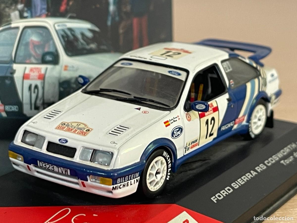 Coches a escala: Coche FORD SIERRA RS COSWORTH 1988 Tour de C&oacute;rcega #12 Carlos Sainz 1:43 die-cast metal ixo altaya