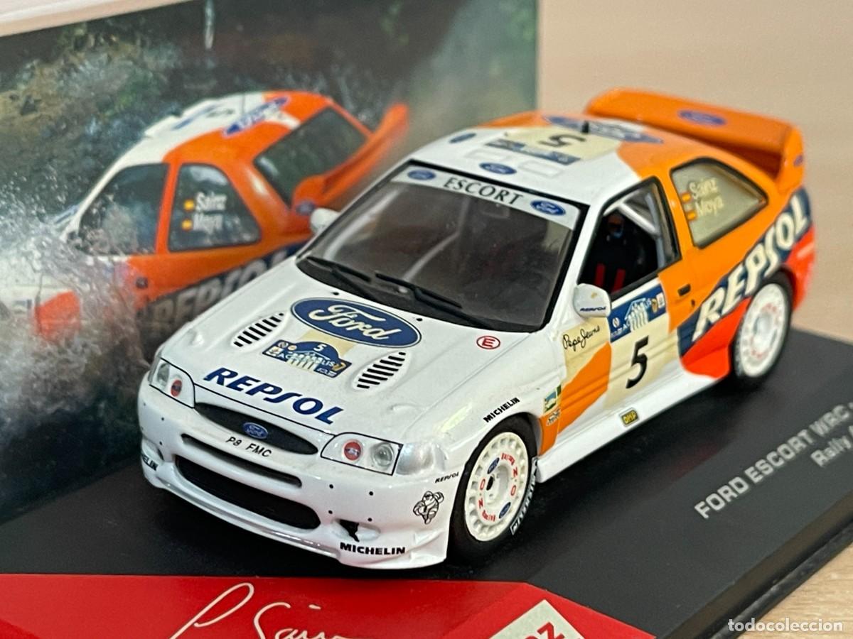 Coches a escala: Coche FORD ESCORT WRC 1997 Rally Acr&oacute;polis #5 Carlos Sainz Collection 1:43 die-cast metal ixo altaya