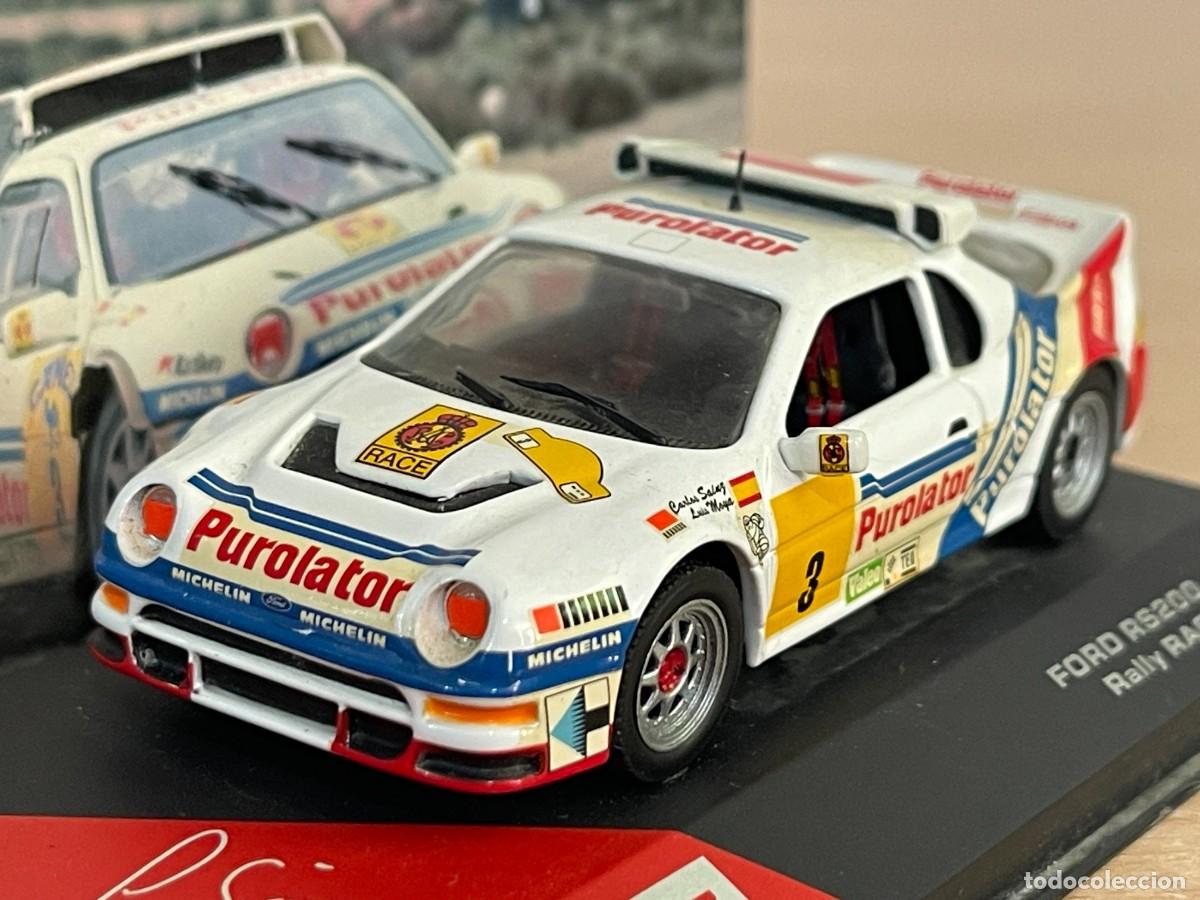 Coches a escala: Coche FORD RS200 1987 Rally RACE Madrid #3 Carlos Sainz Collection 1:43 die-cast metal ixo altaya