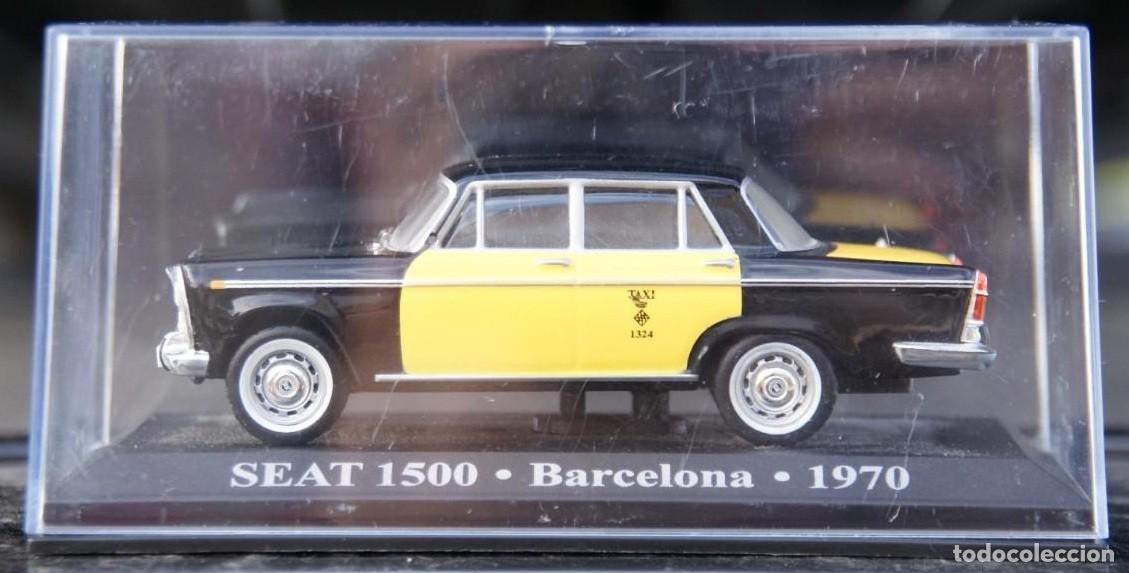 Coches a escala: MAQUETA CON DEFECTO SEAT 1500 TAXI DE BARCELONA 1970 FALTA ESPEJO RETROVISOR , LUZ VERDE Y ANTENA ES