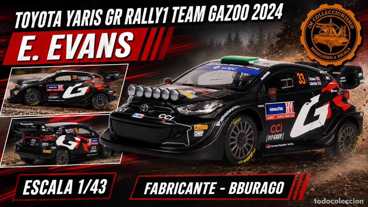 Modellautos: Toyota Yaris GR Rally 1 2024 Night Version - E. Evans