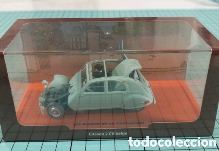 Coches a escala: Coche Tintin 1/43 Citroen 2CV Belge Les Bijoux De La Castafiore Atlas Box