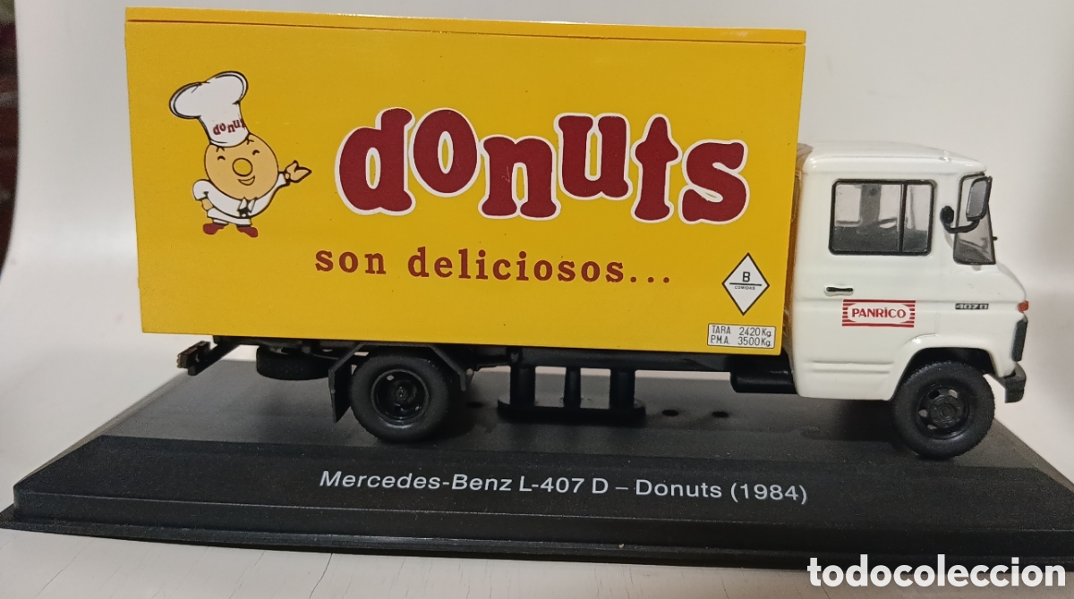Coches a escala: VEH&Iacute;CULO REPARTO Y SERVICIO SALVAT MERCEDES DONUTS PANRICO 1984