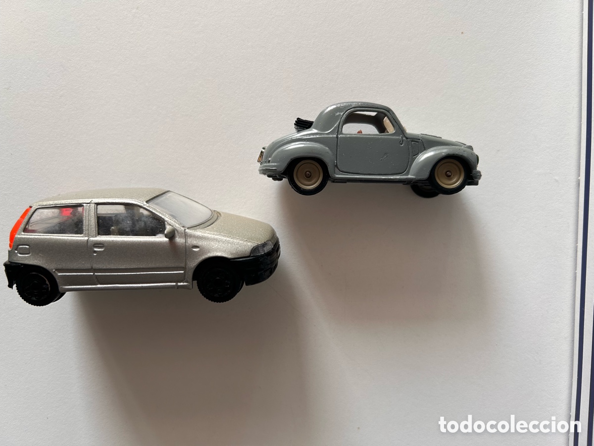 Coches a escala: 2 coches Fiat 500C Topolino Brumm y Fiat Punto 1/43 BURAGO