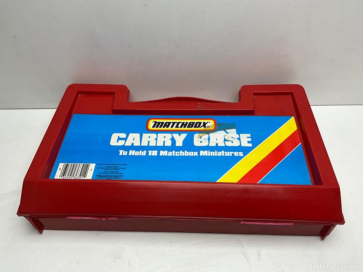 Coches a escala: MALETA MALET&Iacute;N CAJA CONTENEDOR PARA COCHES MATCHBOX - CARRY CASE - NO EST&Aacute; COMPLETO