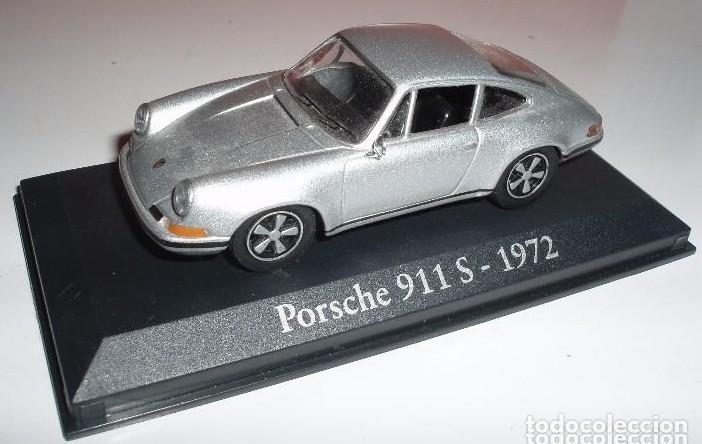 Coches a escala: Coche PORSCHE 911 S - 1972 silver matr&iacute;cula TENERIFE 1:43 die-cast metal car altaya ixo 1/43