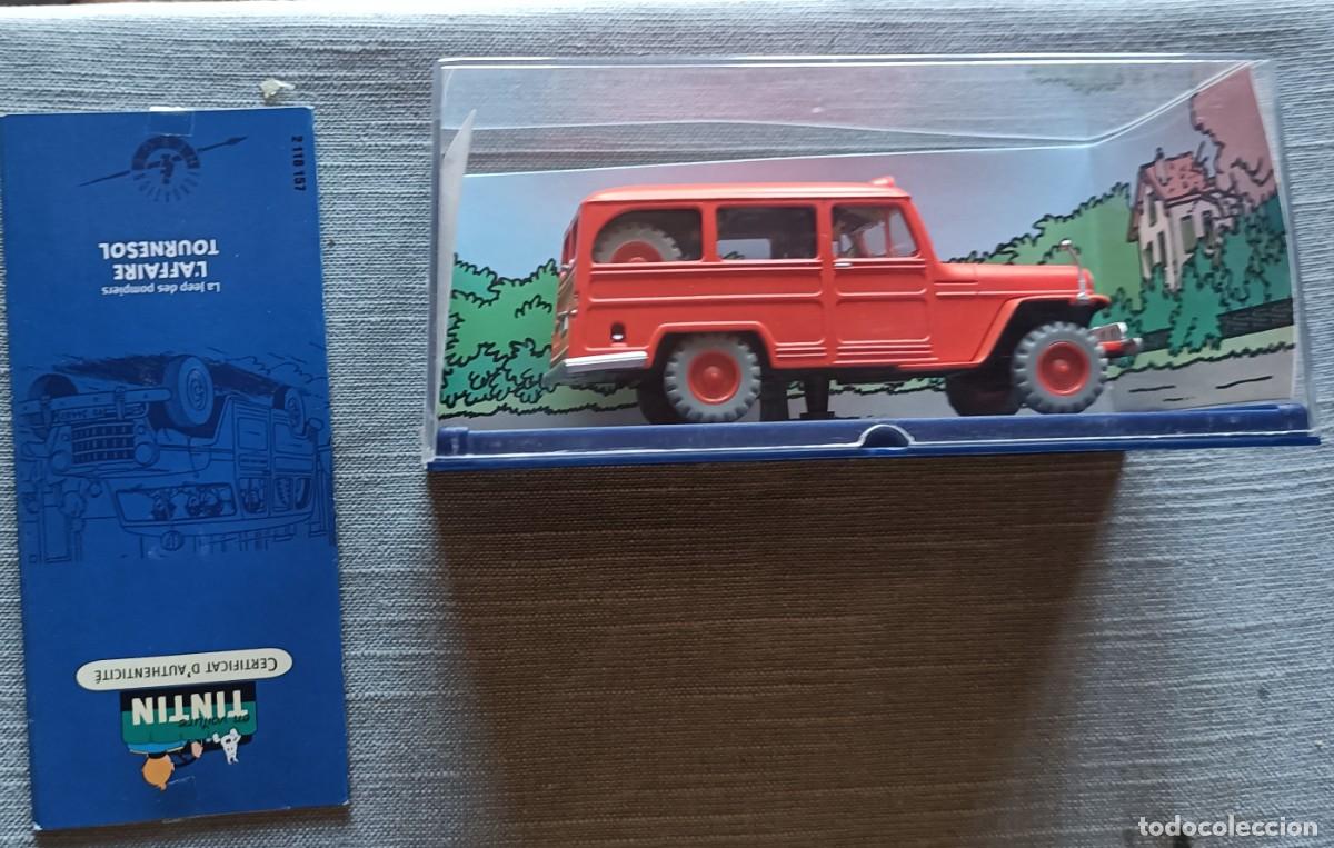 Coches a escala: Tintin Coche Atlas 57 La Jeep Willys Overland bomberos Asunto Tornasol Ed francesa
