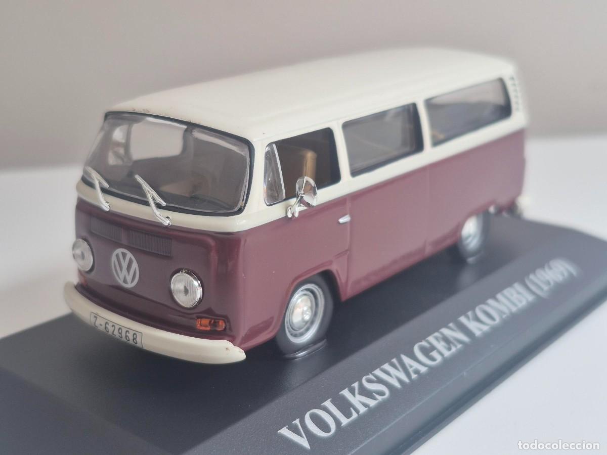 Coches a escala: 1/43 FURGONETA VW VOLKSWAGEN KOMBI matr&iacute;cula Zaragoza 1:43 car altaya T1 T2 A&ntilde;o 1969