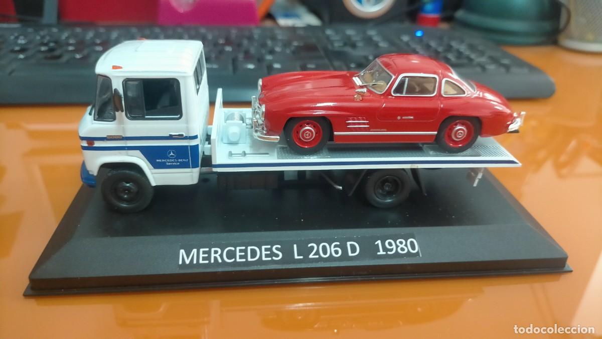 Coches a escala: MERCEDES BENZ L-206 D GR&Uacute;A, CON UN MB 190 SL, DEL A&Ntilde;O 1980