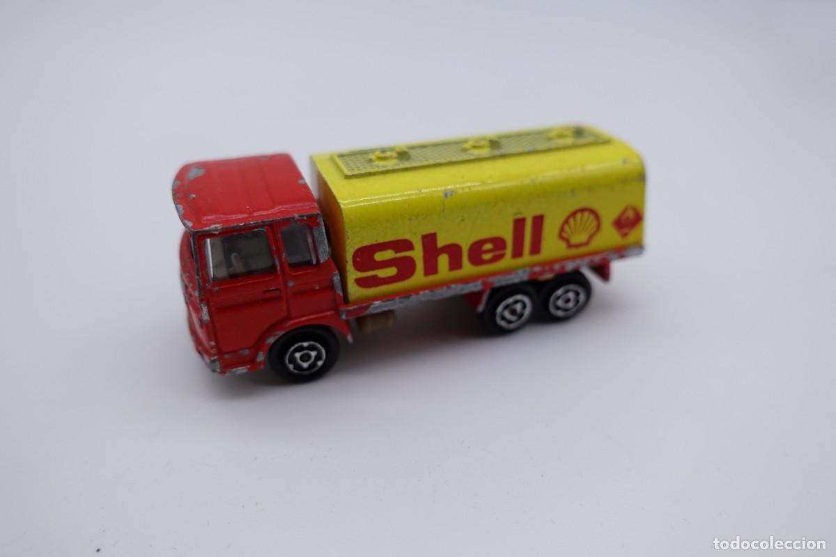 Carros em escala: CAMI&Oacute;N CISTERNA MAJORETTE PUBLICIDAD SHELL MINIATURA MET&Aacute;LICA VINTAGE