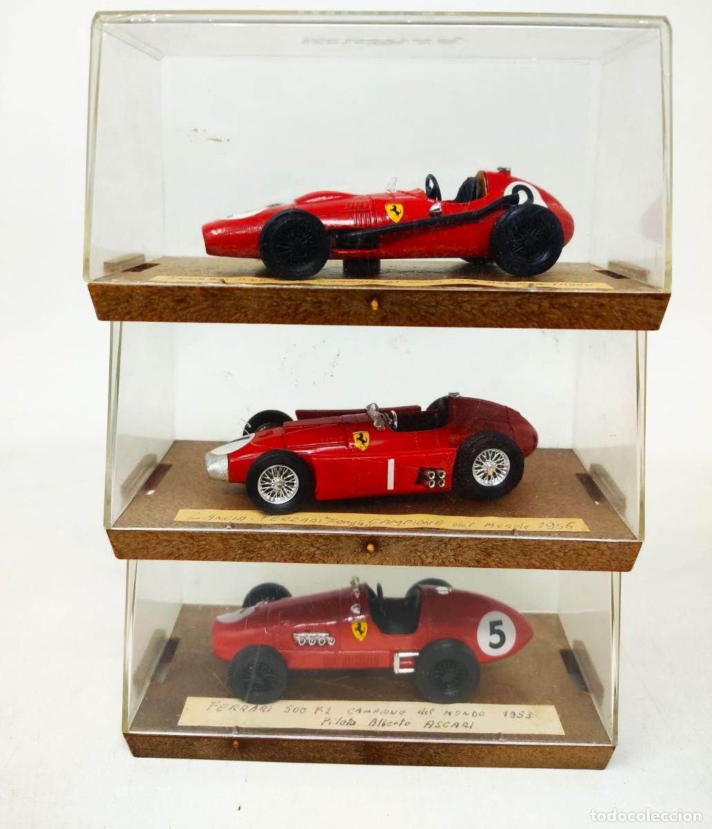 Carros em escala: LOTE DE 3 BRUMM FERRARI DINO 246 1958 + LANCIA FERRARI 1956 + FERRARI 500 F2 1953