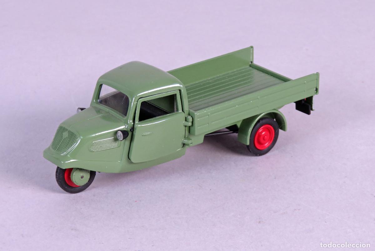 Coches a escala: Motocarro Tempo Hanseat Schuco 1/43 Made in Germany color verde