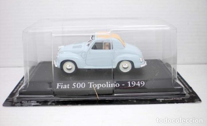 Coches a escala: Coche FIAT 500 Topolino - 1949 azul claro escala 1:43 die-cast metal car ixo 1/43