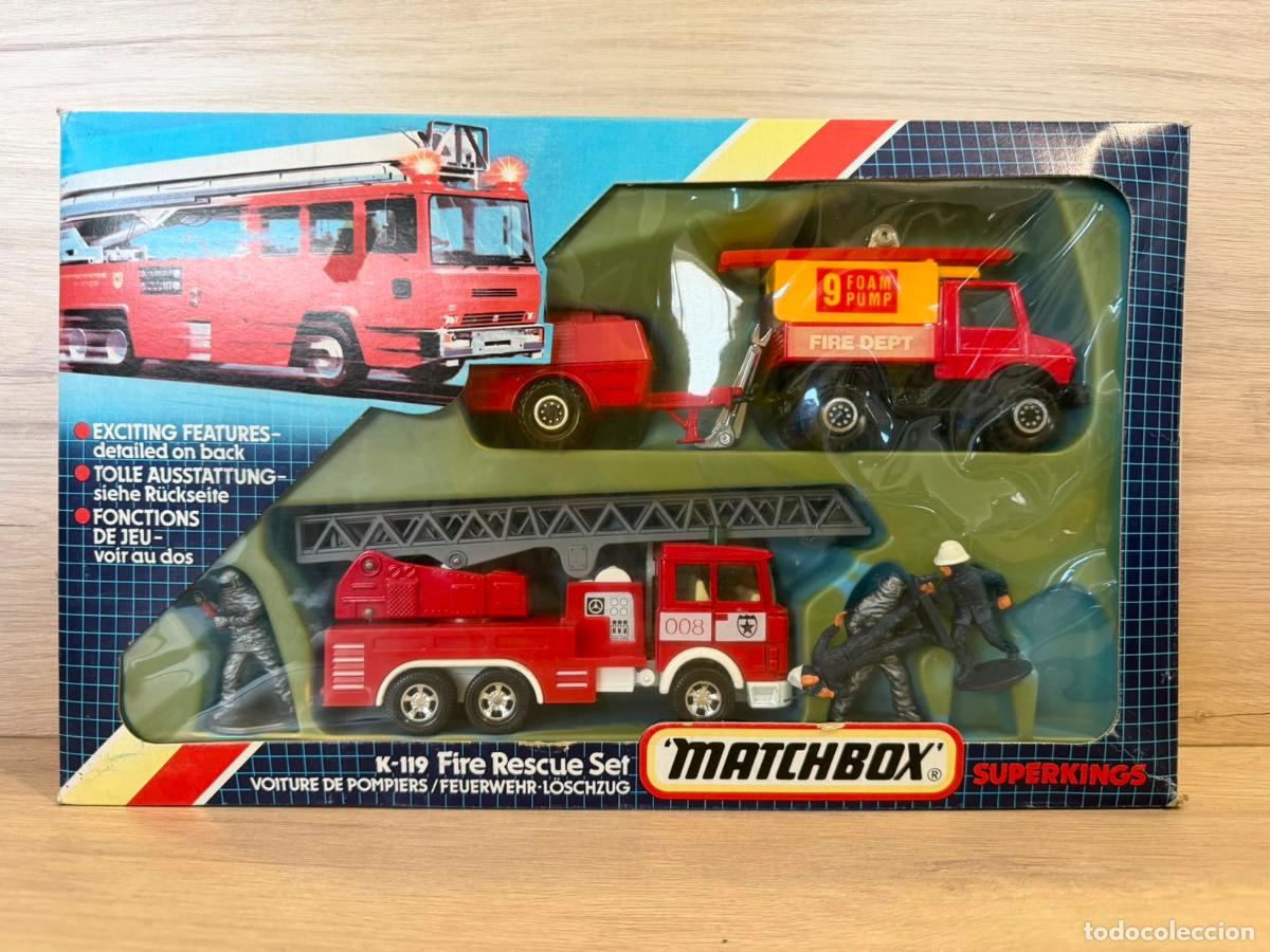 Coches a escala: MATCHBOX SUPERKINGS K-119 FIRE RESCUE SET - con caja