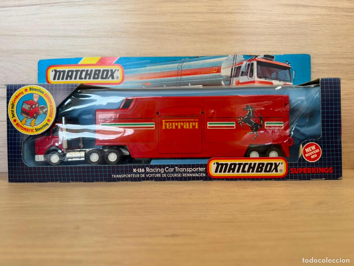 Coches a escala: MATCHBOX SUPERKINGS K-136 RACING CAR TRANSPORTER FERRARI - con caja