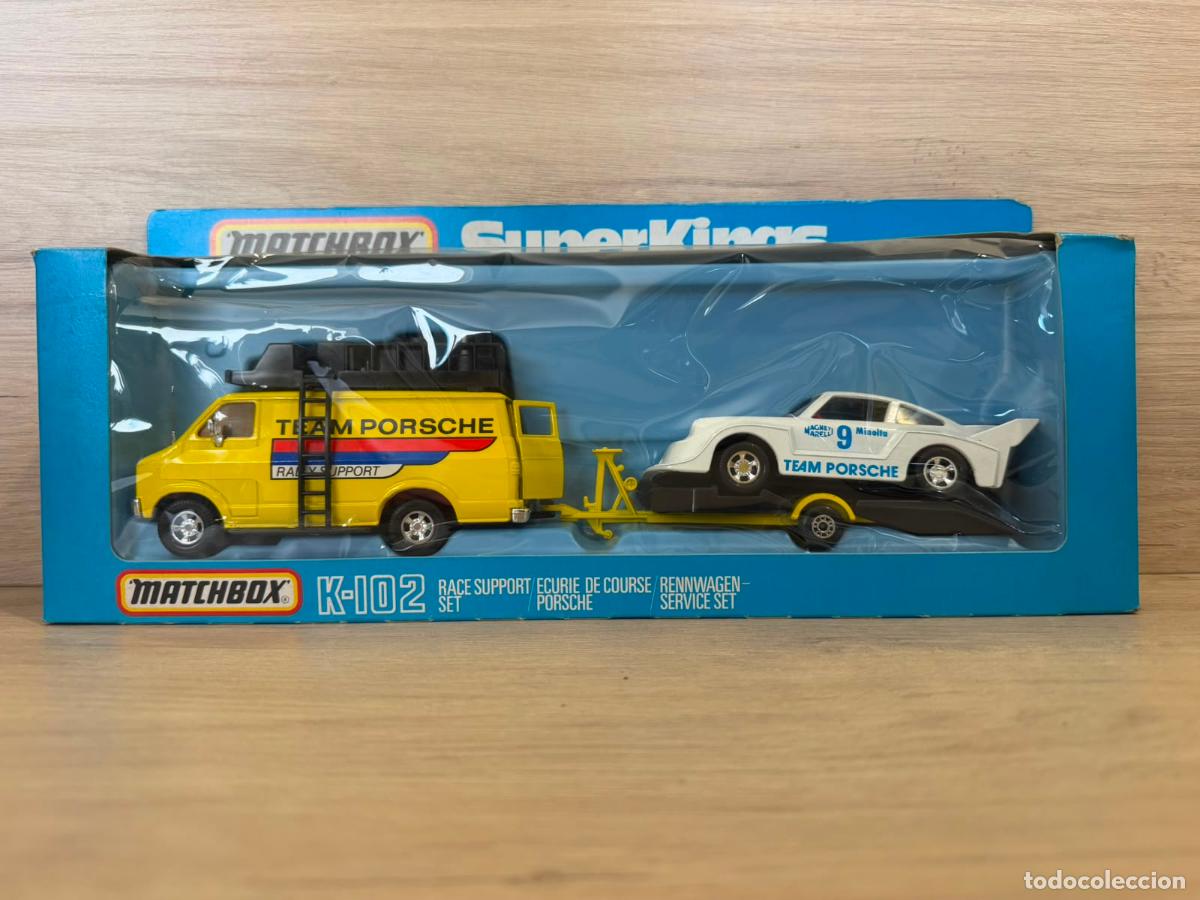 Coches a escala: MATCHBOX SUPERKINGS K-102 RACE SUPPORT SET / TEAM PORCHE - con caja