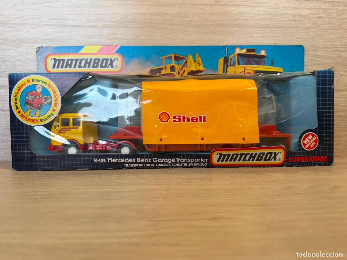 Coches a escala: MATCHBOX SUPERKINGS K-135 MERCEDES BENZ GARAGE TRANSPORTER SHELL - con caja
