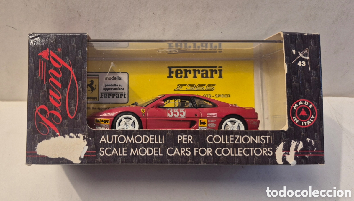 Model Cars: BANG 8031- FERRARI 355 COMPETICI&Oacute;N ROJO, 1/43 NUEVO