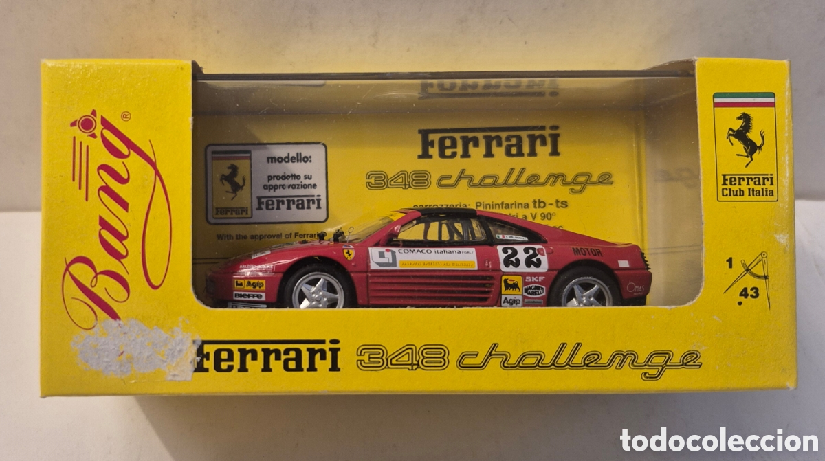 Model Cars: BANG 9422- FERRARI 348 CHALLENGE 94' SANDRO MALUCELLI, 1/43 NUEVO