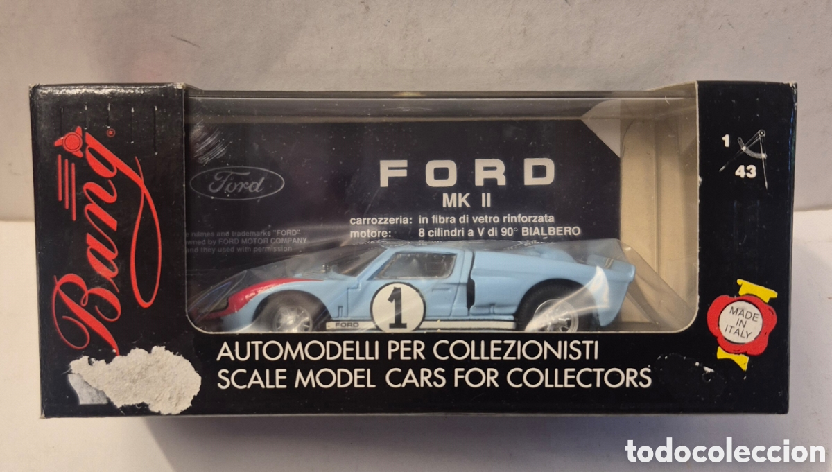 Model Cars: BANG 7080- FORD MK II LE MANS 66 SEA BLUE, 1/43 NUEVO