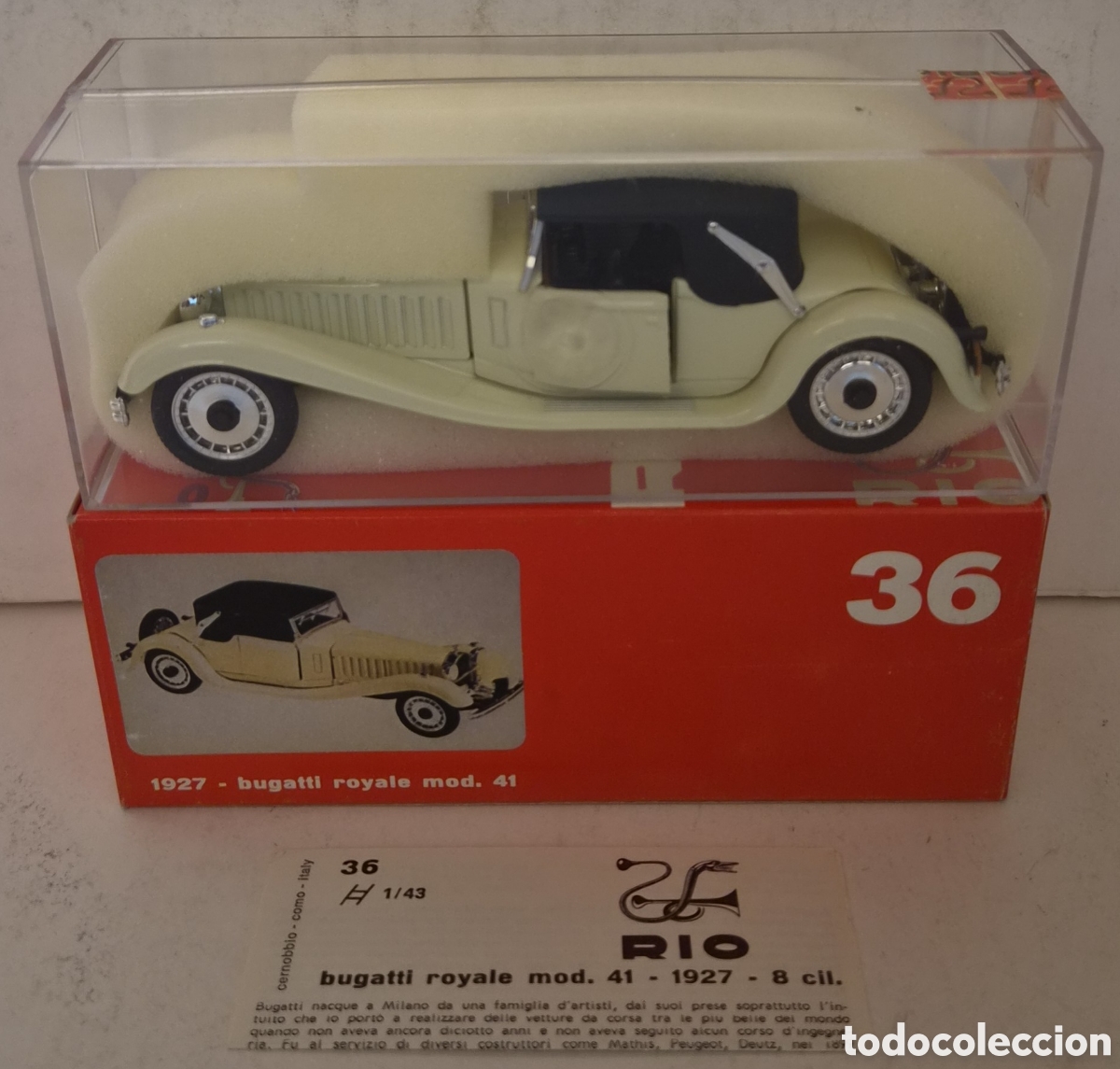 Model Cars: RIO 36- COCHE BUGATTI ROYALE MOD.41 1927, ESCALA 1:43. NUEVO PRECINTADO