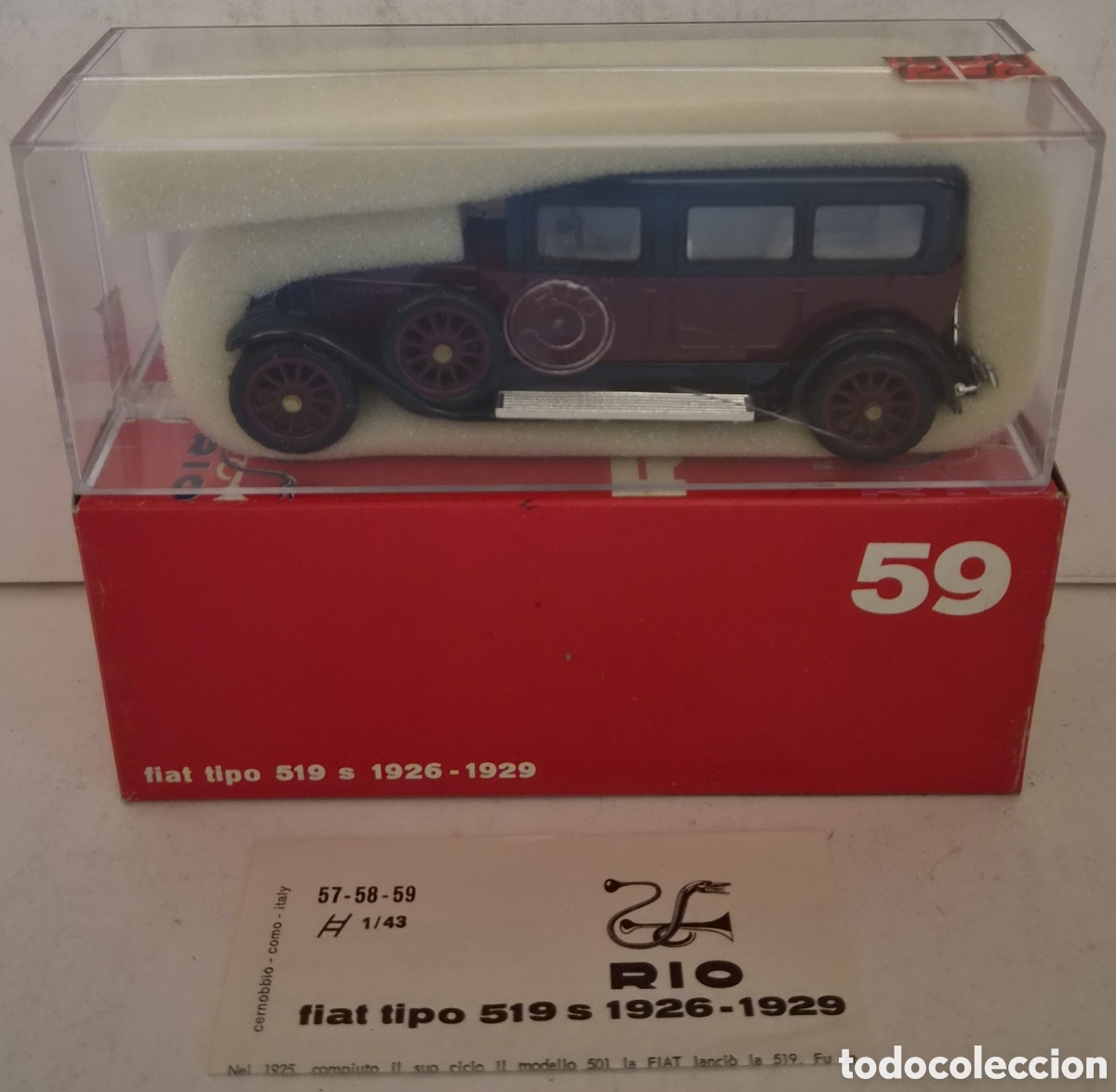 Model Cars: RIO 59- COCHE FIAT TIPO 519 s 1926-1929, ESCALA 1:43. NUEVO PRECINTADO