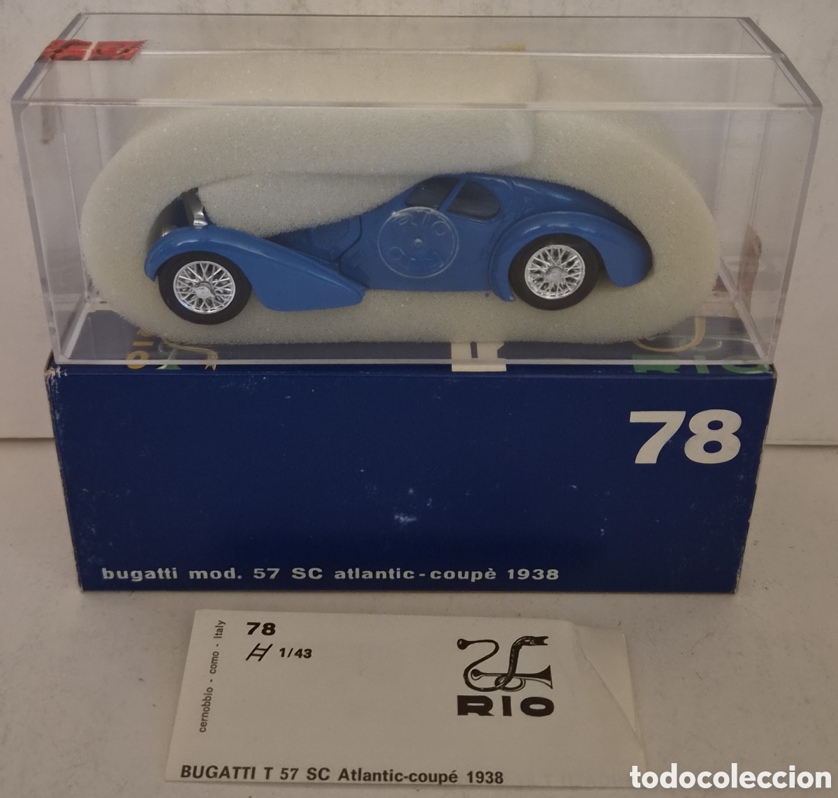 Model Cars: RIO 78- COCHE BUGATTI T 57 SC ATLANTIC-COUP&Eacute; 1938 , ESCALA 1:43. NUEVO PRECINTADO