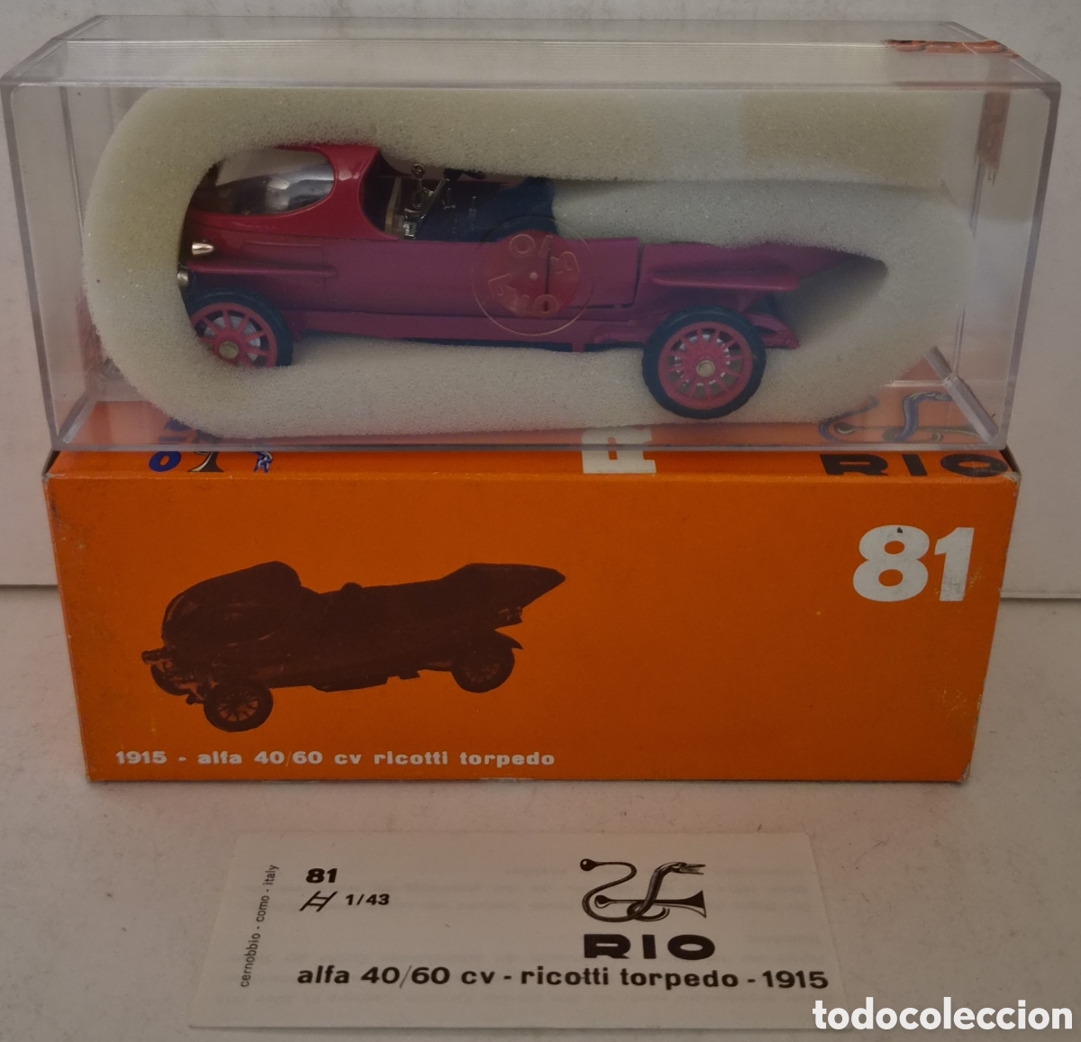 Model Cars: RIO 81- COCHE ALFA 40/60 CV RICOTTI TORPEDO 1915 , ESCALA 1:43. NUEVO PRECINTADO