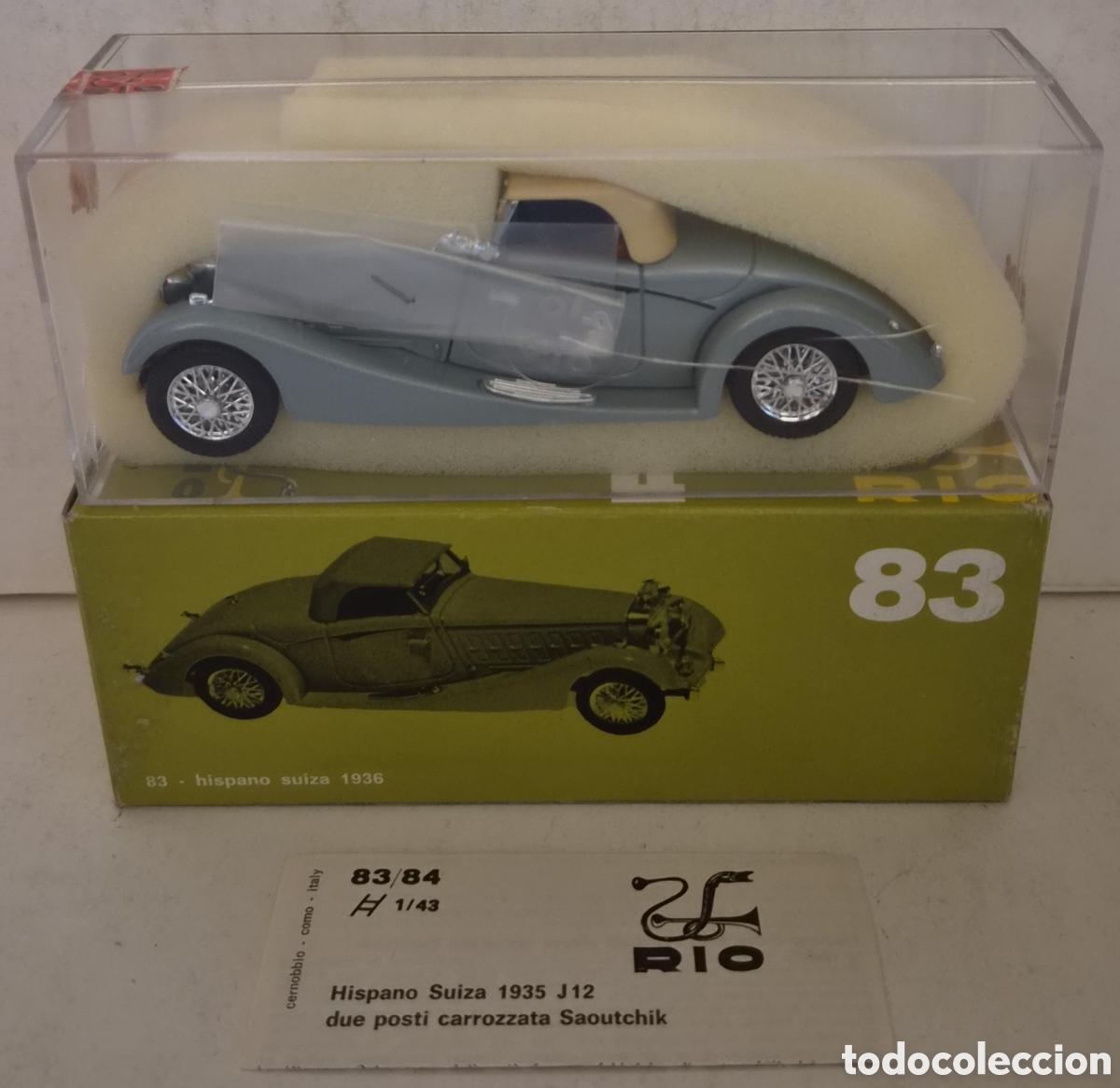Model Cars: RIO 83- COCHE HISPANO SUIZA 1935 J12 , ESCALA 1:43. NUEVO PRECINTADO
