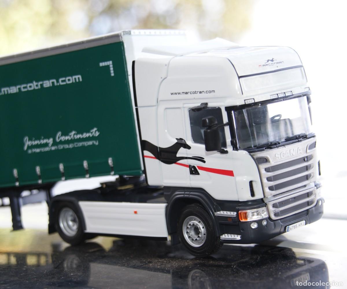 Coches a escala: CAMION SCANIA R 450 2014 TRASPORTES MARCOTRAN ESCALA 1/43 DE SALVAT EN SU BLISTER