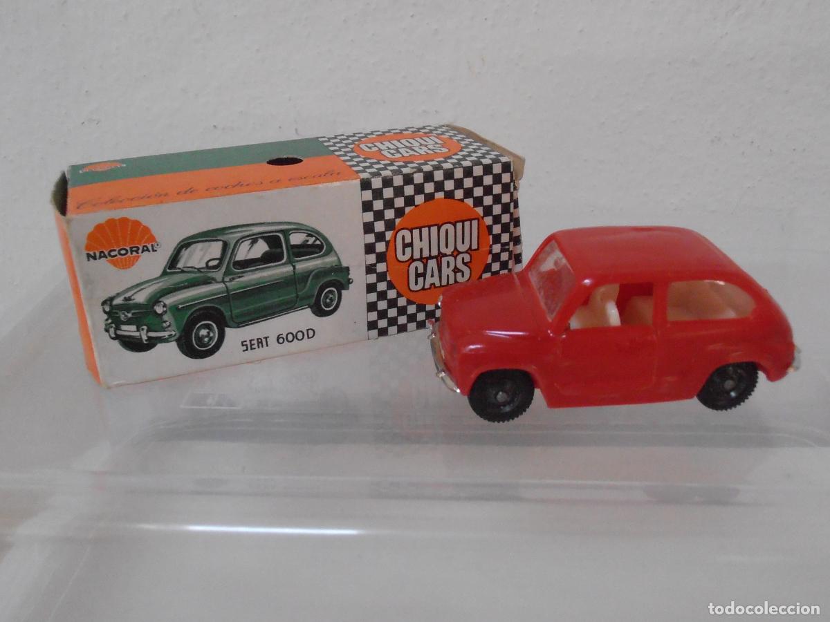 Coches a escala: COCHE CHIQUI CARS NACORAL, SEAT 600 D ROJO, REF 2005 CAJA ORIGINAL, EXCELENTE ESTADO, MADE IN SPAIN