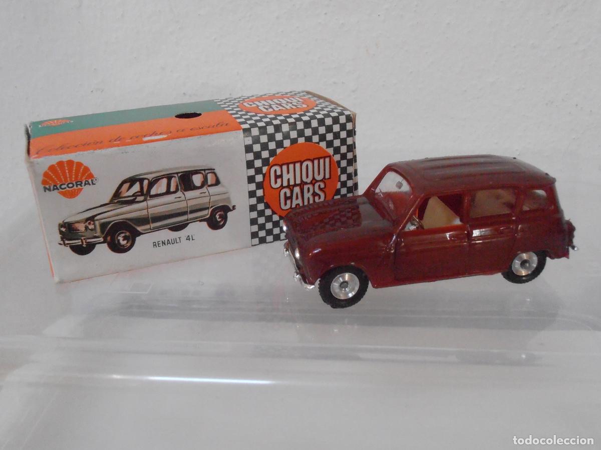 Coches a escala: COCHE CHIQUI CARS NACORAL, RENAULT 4L REF 2002 CAJA ORIGINAL, EXCELENTE ESTADO, MADE IN SPAIN