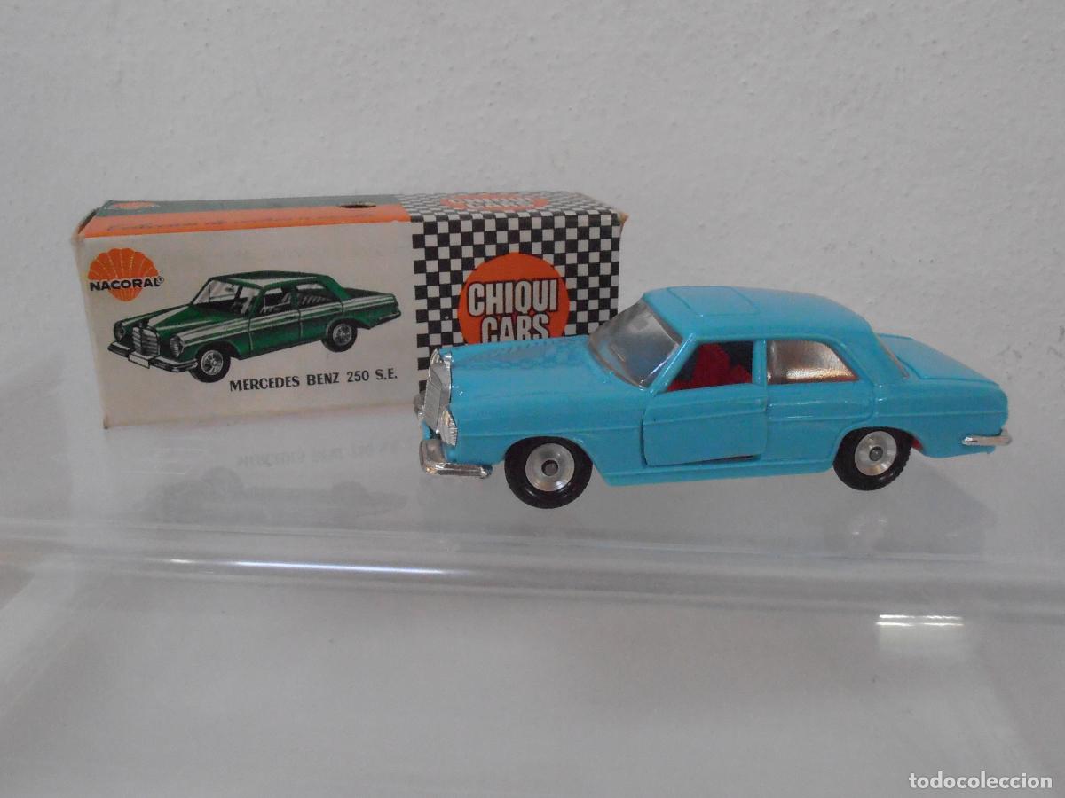 Coches a escala: COCHE CHIQUI CARS NACORAL, MERCEDES 250 SE REF 2002 CAJA ORIGINAL, EXCELENTE ESTADO, MADE IN SPAIN