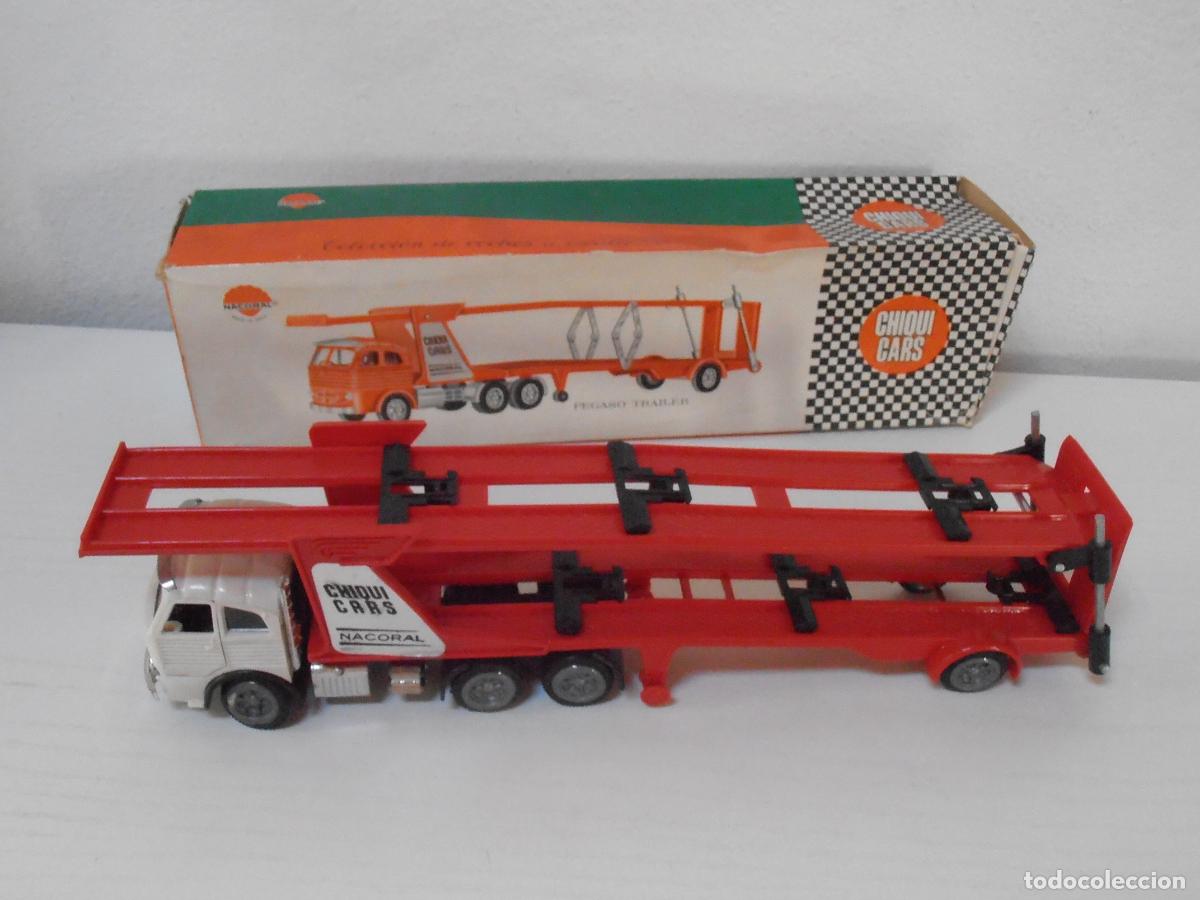 Coches a escala: CAMION CHIQUI CARS NACORAL, PEGASO TRAILER REF 2016 CAJA ORIGINAL, EXCELENTE ESTADO, MADE IN SPAIN