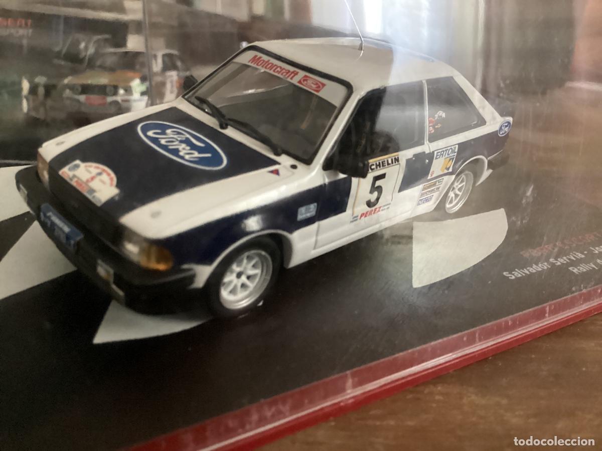 Coches a escala: MAQUETA COCHE METAL FORD ESCORT XR3i. SERV&Iacute;A / SABATER. RALLY DE LA RIOJA. 1983.