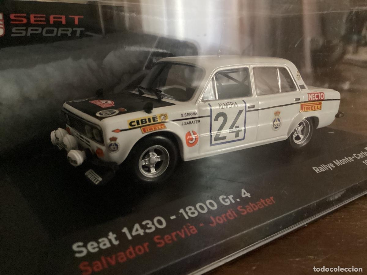 Coches a escala: MAQUETA COCHE METAL SEAT 1430 - 1800 Gr.4. RALLYE MONTECARLO 1977. SERVI&Agrave; / SABATER.