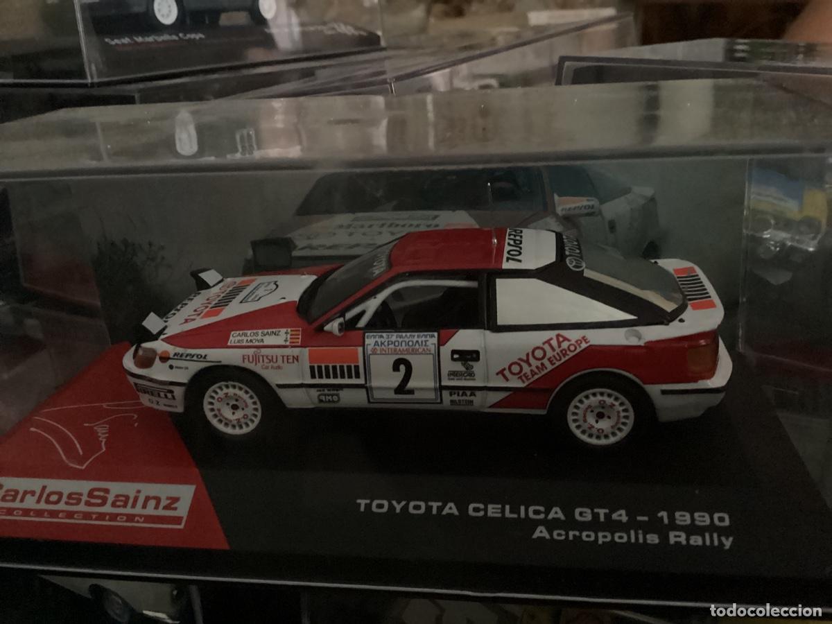 Coches a escala: MAQUETA COCHE METAL TOYOTA CELICA GT4. ACR&Oacute;POLIS RALLY. 1990. CARLOS SAINZ.