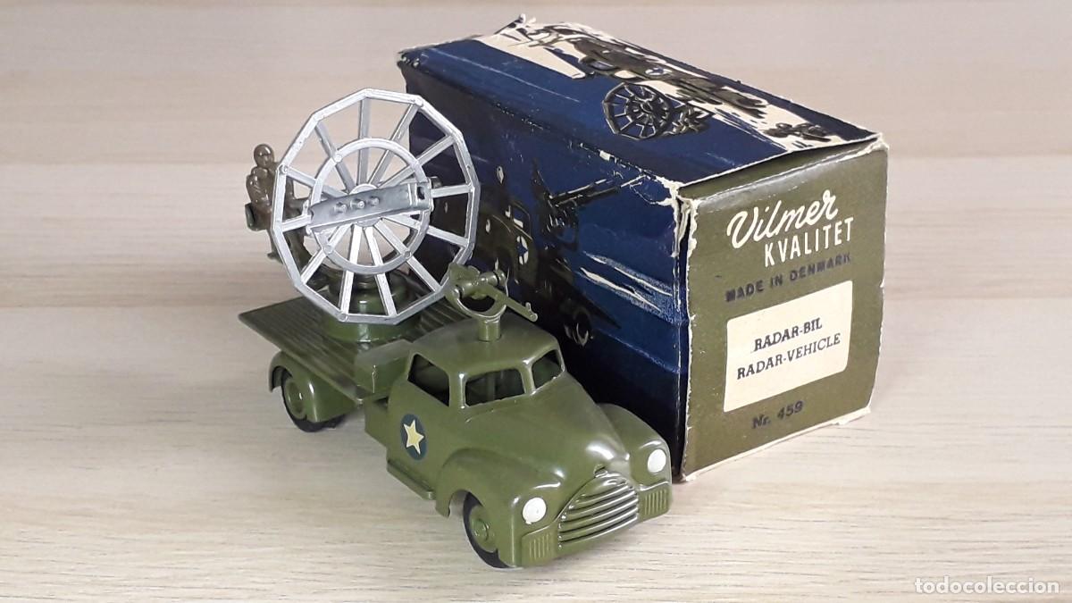 Coches a escala: Cami&oacute;n Dodge Radar militar # 459, 11 cms, metal, Vilmer Denmark tipo Tekno, Dinky, original a&ntilde;os 50.