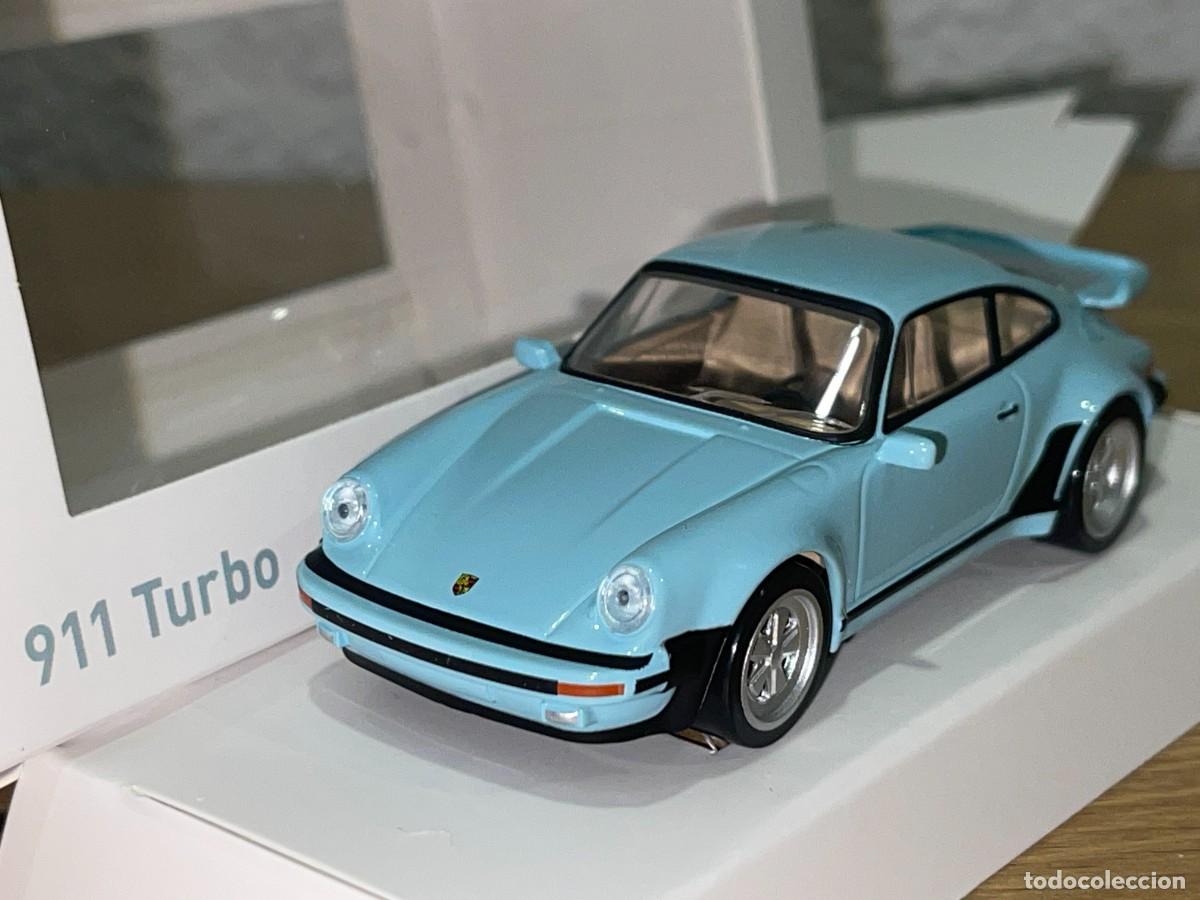 Coches a escala: Norev coche PORSCHE 911 Turbo azul claro escala 1/43 die-cast metal car 1:43 blue miniature