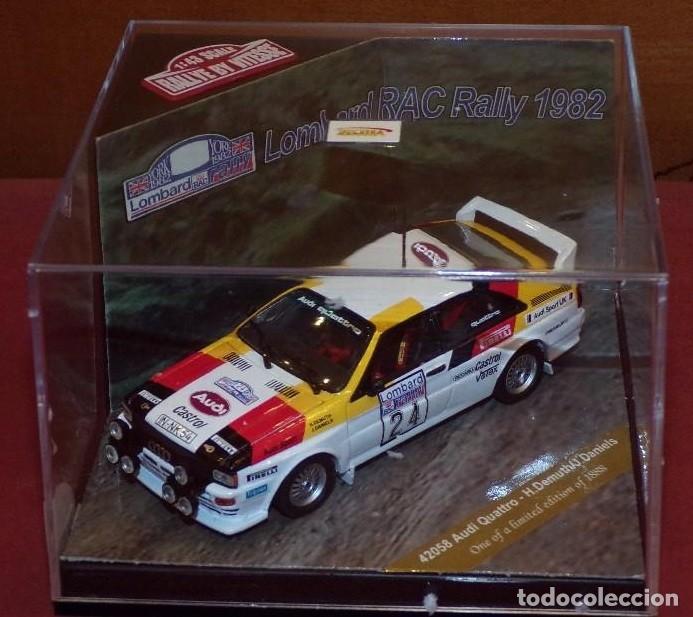 Coches a escala: AUDI QUATTRO RALLYE LOMBARD RAC RALLY 1982 H. DEMUTH - J.DANIELS ESCALA 1/43 DE VITESSE EN CAJA