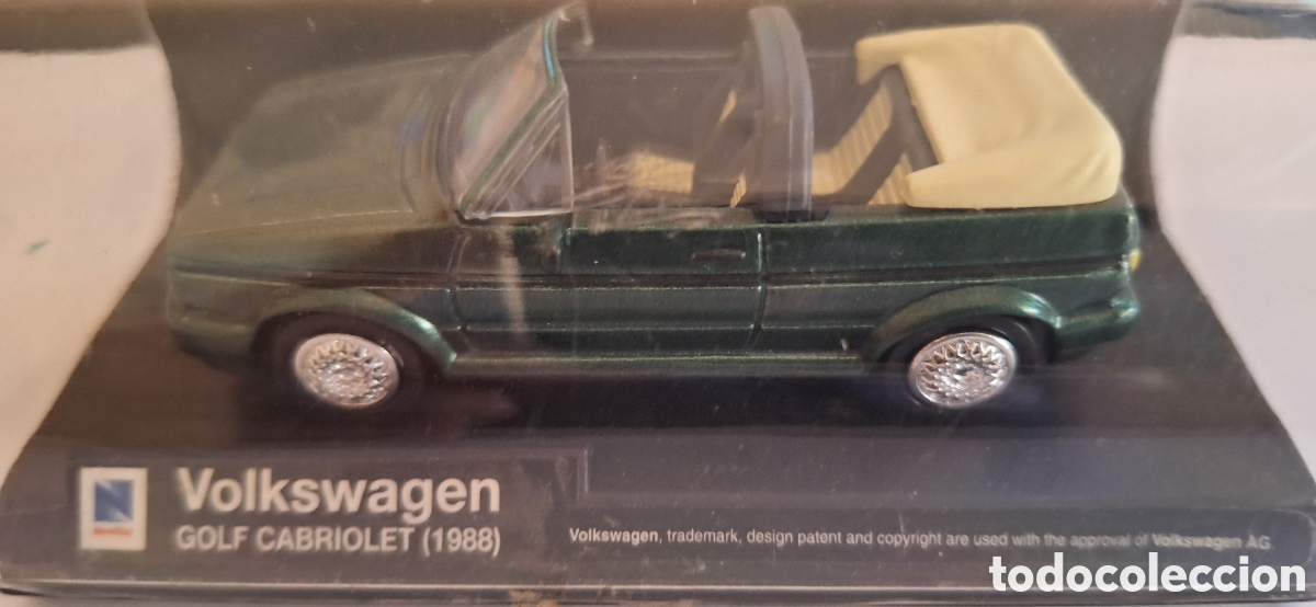 Coches a escala: Volkswagen Cabriolet, verde metalizado, a&ntilde;o 1988, escala 1:43