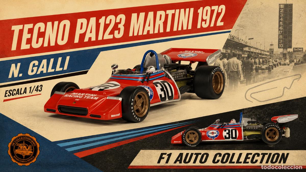 Coches a escala: Tecno PA123 Martini 1972 - N. Galli