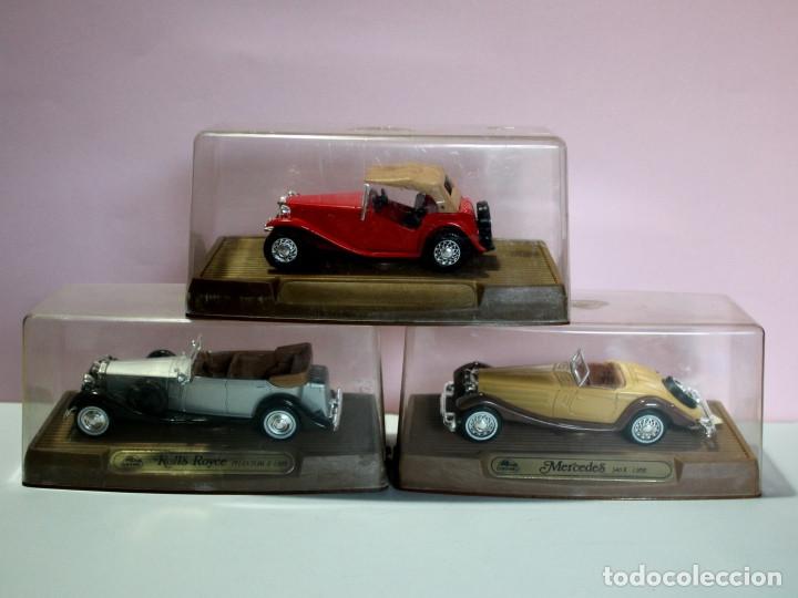 Coches a escala: MG Rolls Royce y Mercedes de Guisval. E: 1/43