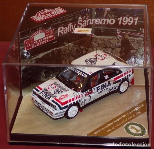 Coches a escala: LANCIA DELTA INTEGRALE 16V RALLYE SANREMO 1991 D.AURIOL - B.OCCELLI ESCALA 1/43 DE VITESSE EN CAJA
