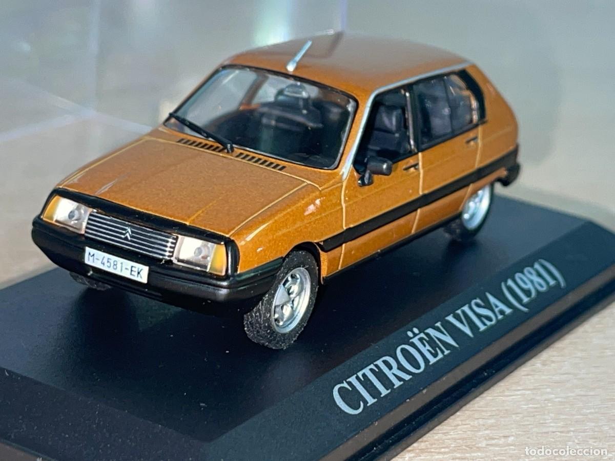 Coches a escala: Coche CITRO&Euml;N VISA (1981) matr&iacute;cula Madrid color ocre 1:43 die-cast metal car 1/43 altaya