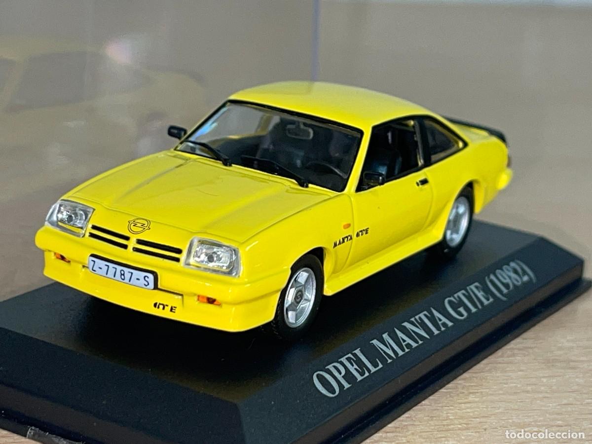 Coches a escala: Coche OPEL MANTA GT/E (1982) matr&iacute;cula Zaragoza amarillo 1:43 die-cast metal car 1/43 altaya