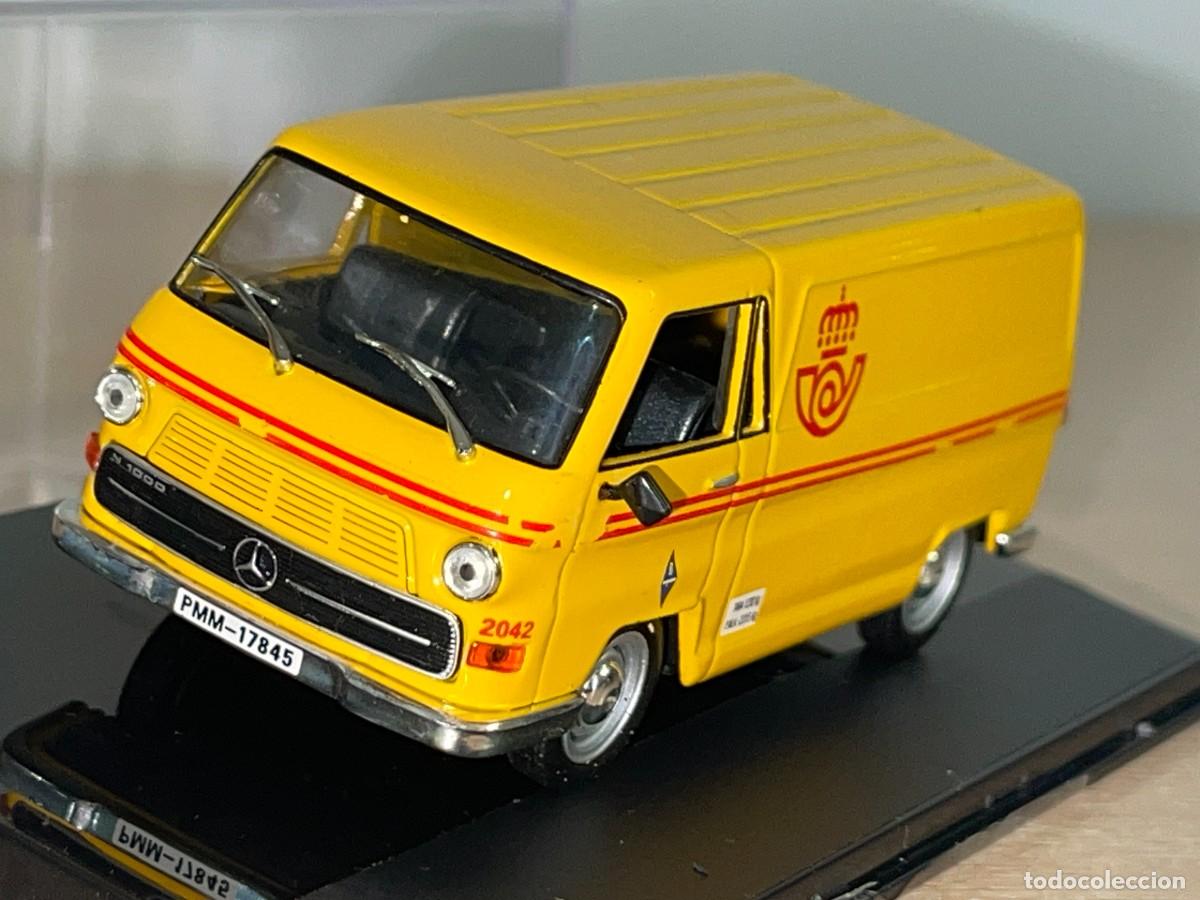 Coches a escala: Furgoneta MERCEDES N1000 Correos matr&iacute;cula PMM amarilla 1:43 die-cast metal car 1/43 altaya