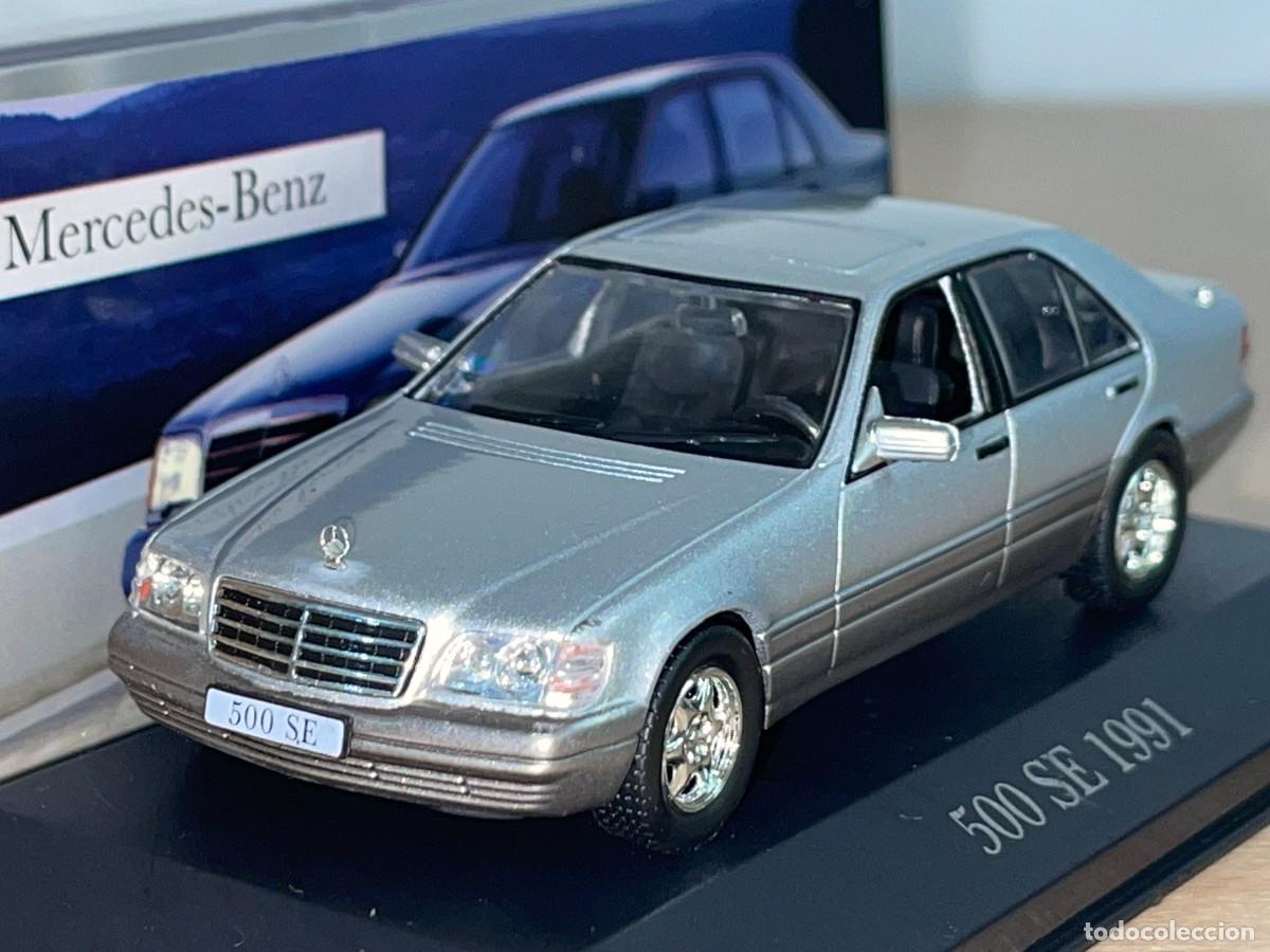 Coches a escala: Coche MERCEDES 500 SE (1991) plateado 1:43 die-cast metal car 1/43 altaya colecci&oacute;n Mercedes-Benz